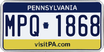 PA license plate MPQ1868