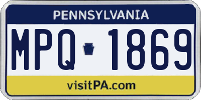 PA license plate MPQ1869