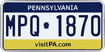 PA license plate MPQ1870