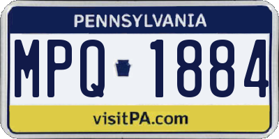 PA license plate MPQ1884