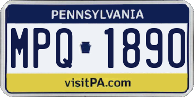 PA license plate MPQ1890