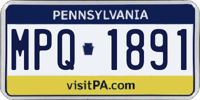 PA license plate MPQ1891