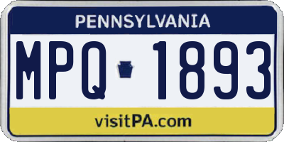 PA license plate MPQ1893