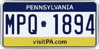 PA license plate MPQ1894
