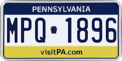 PA license plate MPQ1896