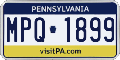 PA license plate MPQ1899