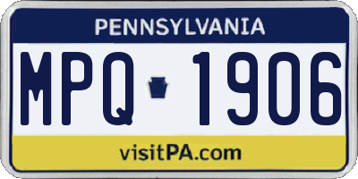 PA license plate MPQ1906