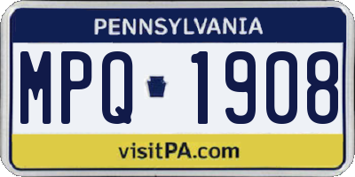 PA license plate MPQ1908