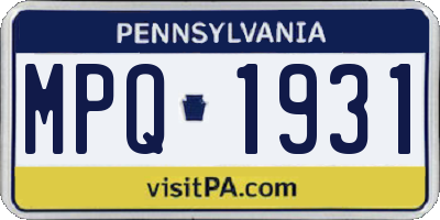 PA license plate MPQ1931