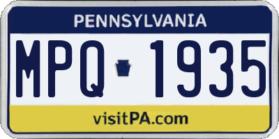 PA license plate MPQ1935