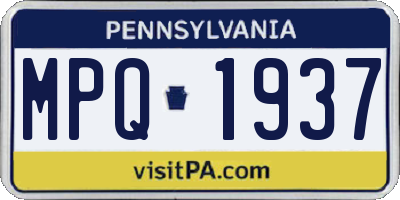 PA license plate MPQ1937