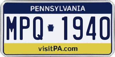 PA license plate MPQ1940