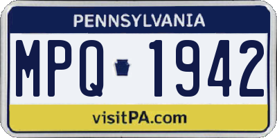 PA license plate MPQ1942