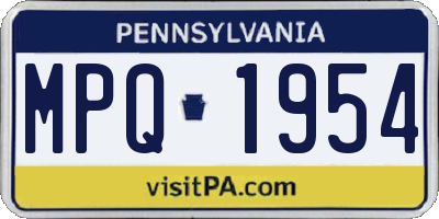 PA license plate MPQ1954
