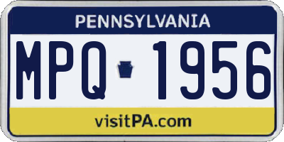 PA license plate MPQ1956