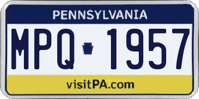 PA license plate MPQ1957