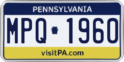PA license plate MPQ1960