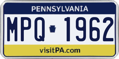 PA license plate MPQ1962