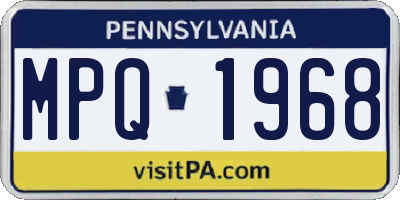PA license plate MPQ1968