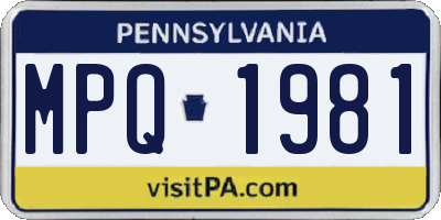 PA license plate MPQ1981