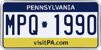 PA license plate MPQ1990