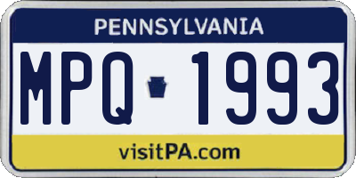 PA license plate MPQ1993
