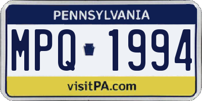 PA license plate MPQ1994