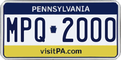 PA license plate MPQ2000