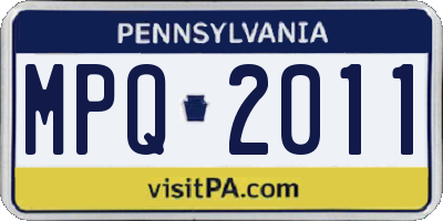 PA license plate MPQ2011