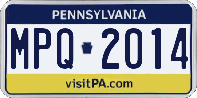 PA license plate MPQ2014