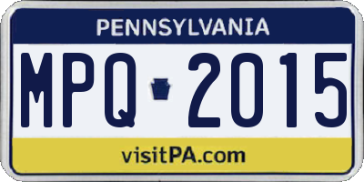 PA license plate MPQ2015