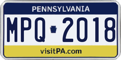 PA license plate MPQ2018