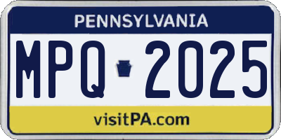 PA license plate MPQ2025