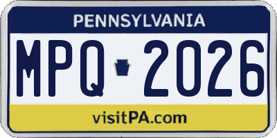 PA license plate MPQ2026