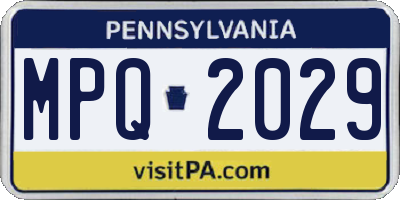 PA license plate MPQ2029