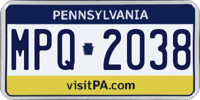 PA license plate MPQ2038