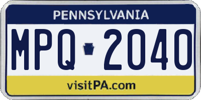 PA license plate MPQ2040