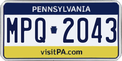 PA license plate MPQ2043