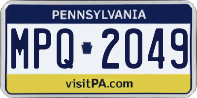 PA license plate MPQ2049