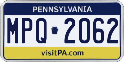 PA license plate MPQ2062