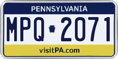 PA license plate MPQ2071