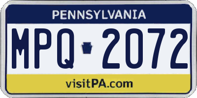 PA license plate MPQ2072