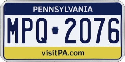PA license plate MPQ2076