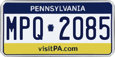 PA license plate MPQ2085