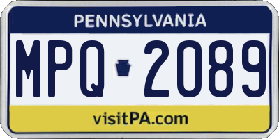 PA license plate MPQ2089