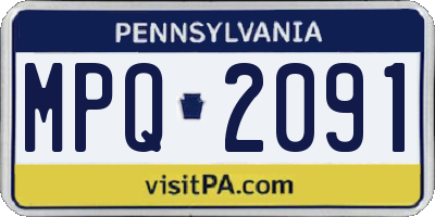 PA license plate MPQ2091