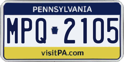 PA license plate MPQ2105