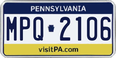 PA license plate MPQ2106
