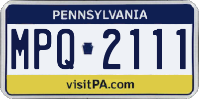 PA license plate MPQ2111