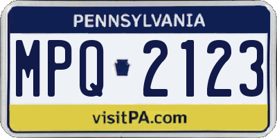 PA license plate MPQ2123